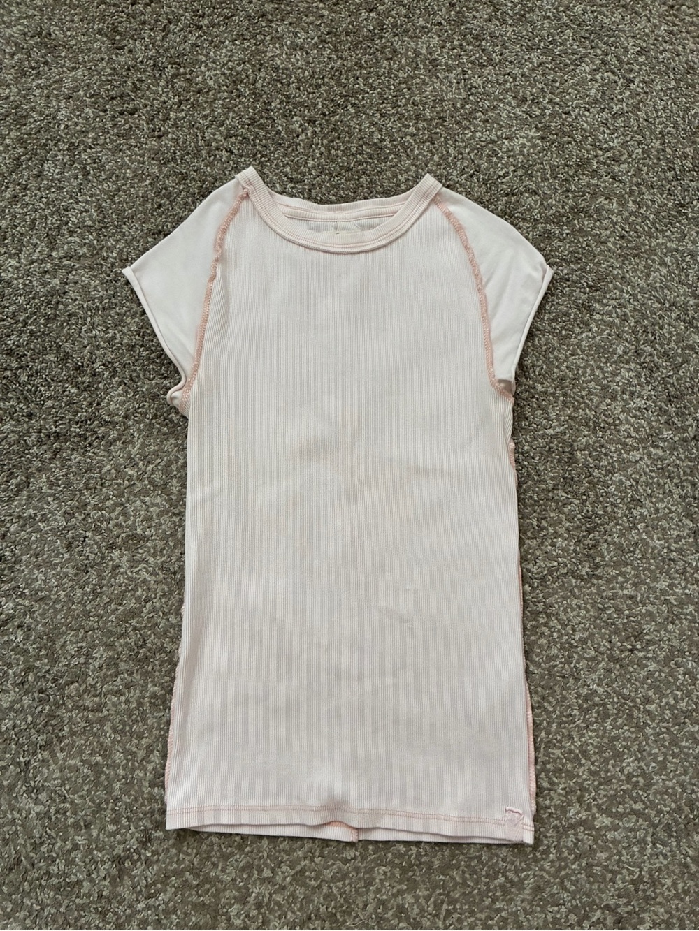 Free People Pink Short Sleeve Ribbed Top